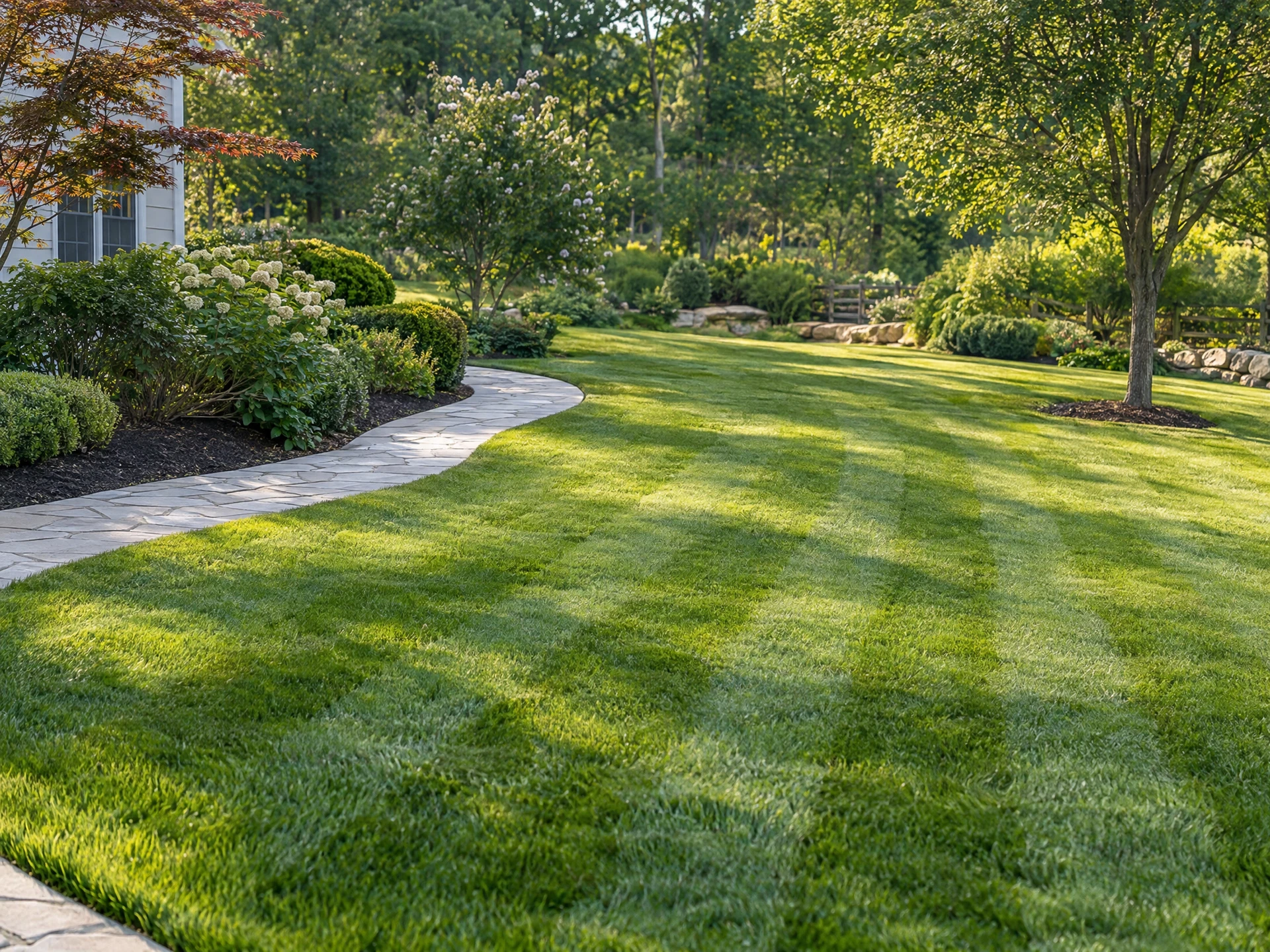 Illustrative lawn care landscape